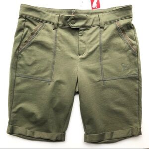 Puma Green Cotton Casual Athletic Bermuda Shorts